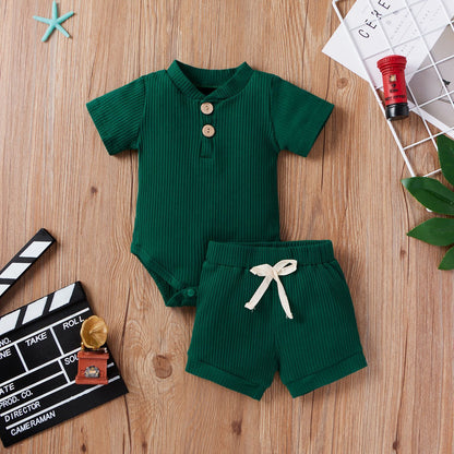 Baby Kurzarm-Set – Verstellbarer Strampler & Shorts