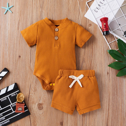 Baby Kurzarm-Set – Verstellbarer Strampler & Shorts