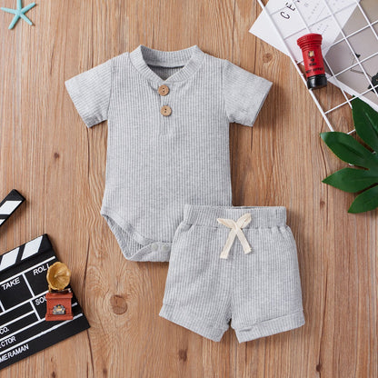 Baby Kurzarm-Set – Verstellbarer Strampler & Shorts